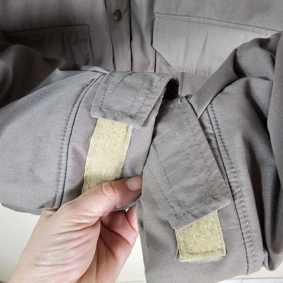 VTG 80s Woolrich Mens Mushroom Gray Thermal Parka L Hooded Pockets Outdoor - Picture 9 of 15